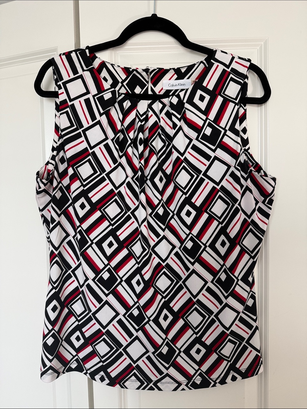 Calvin Klein Black White and Red Geometric Tank Top
